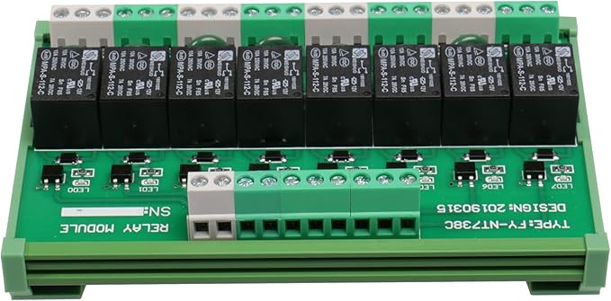 Good BNTai 8 Channel Interface Relay Module 12VACDC 24VACDC 110VAC 230VAC DIN - Image 2