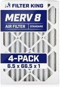 Filter King 6.5x66.5x1 Air Filter | 4-PACK | MERV 8 HVAC Pleated A/C Furnace by FilterKing