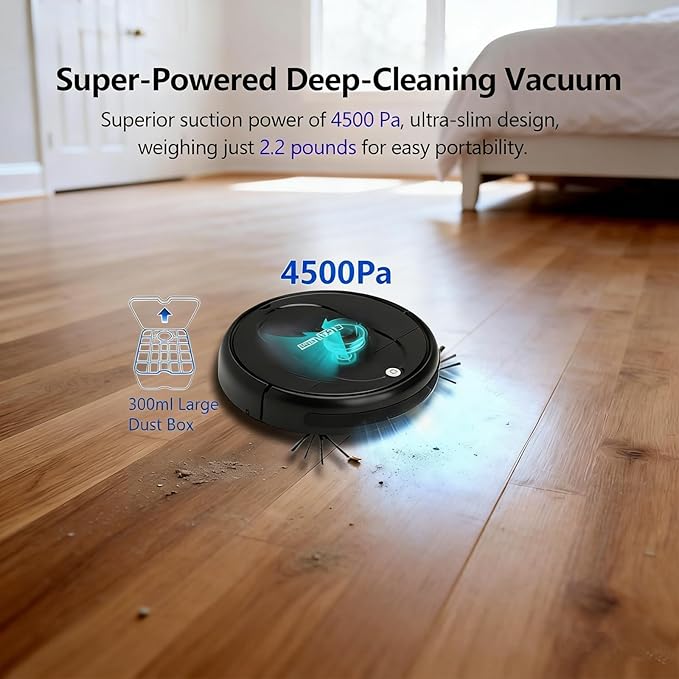 3-in-1 Robot Vacuum & Mop for Pet Hair | Powerful 4500Pa Suction, Tangle-Free - Image 5
