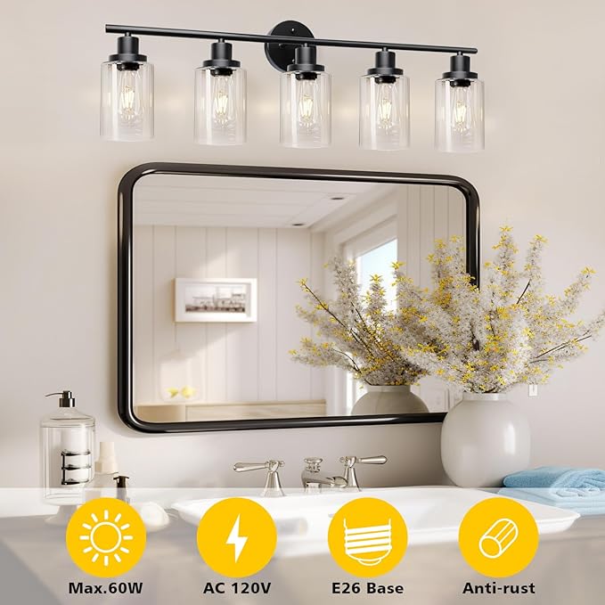 Unicozin Modern Bathroom Light Fixtures, 5 Light Vanity Lights, Living Room - Image 9