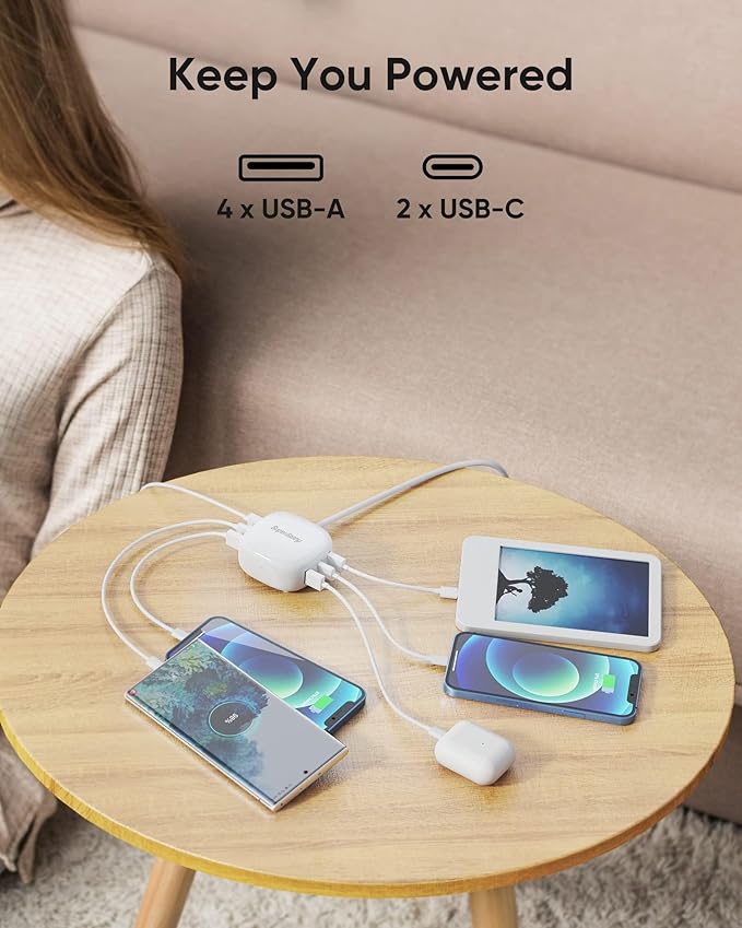 SUPERDANNY 6-Port USB Charger, 40W 8A Mini USB Charging Station, Charging - Image 2