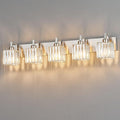 FDPBY Modern Bathroom Vanity Light 5-Lights Brushed Nickel Vanity Light Crystal by FDPBY