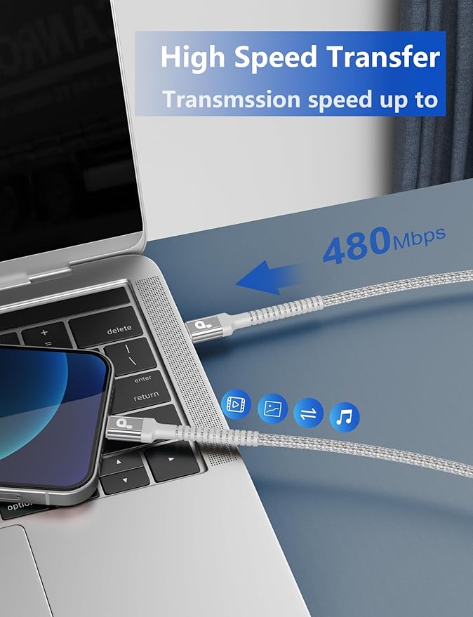 USB C to USB C Cable 10FT, Long Type C Fast Charging Cable Nylon Braided USBC - Image 4