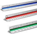 12" Architectural Scale Ruler Aluminum Architect Scale Triangular Scale Ruler by Tamaki