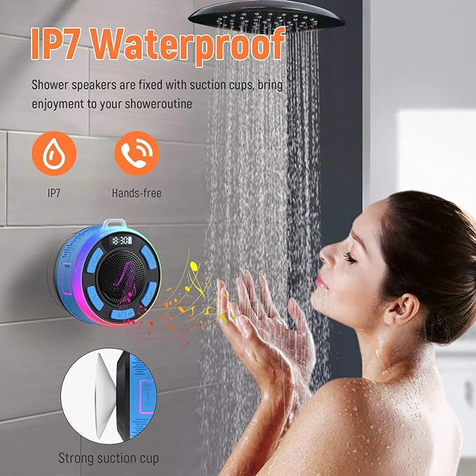 IPX7 Waterproof Shower Bluetooth Speaker, Portable Small Speaker - Image 2