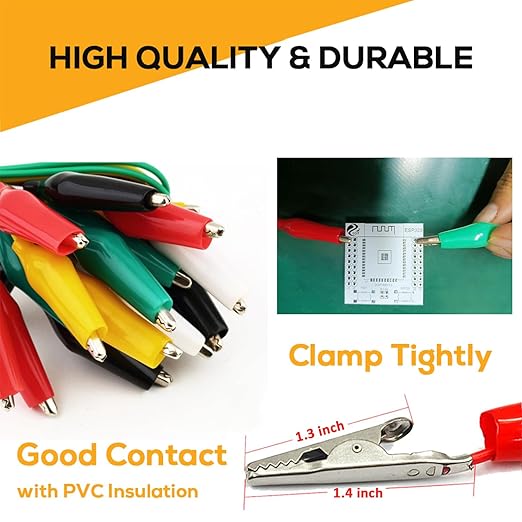 Alligator Clips Electrical, 5 Colors Jumper Wires Kit - Image 4