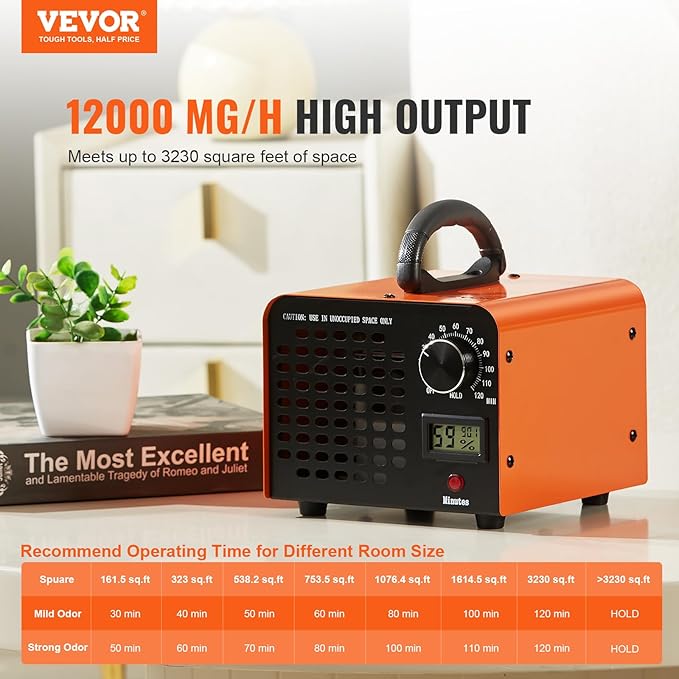 VEVOR Ozone Generator, 12000mg/h Ozone Machine, High Capacity - Image 2