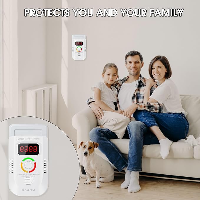 2 Pack Carbon Monoxide Detector, Plug-in Wall Carbon Monoxide Gas Detector - Image 8