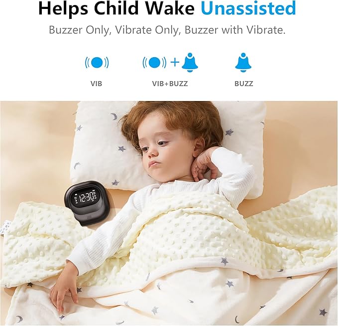 Mesqool Vibrating Alarm Clock for Heavy Sleepers, Battery Operated Rechargeable - Image 4