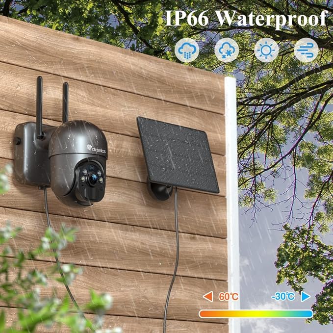 Ctronics 2.5K 4MP Security Camera Wireless Outdoor, WiFi Solar Security Camera - Image 8