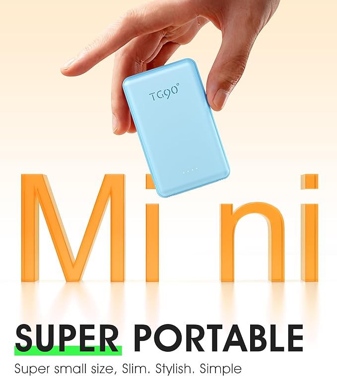 TG90° 2 Pack 5000mAh Power Bank, Small Portable Charge Built-in AC Plug and - Image 4