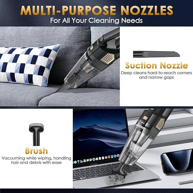 Gxzsk Handheld Vacuum Cordless, 15000PA Strong Suction Hand Held Car Vacuum - Image 3
