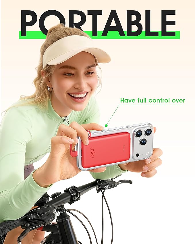 TG90° 5000mAh Mini Power Bank Built-in AC Wall Plug and Cables, Pocket Size USB - Image 4