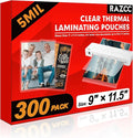 RAZCC Laminating Sheets, 300 Pack Clear Thermal Laminating Plastic Paper by RAZCC