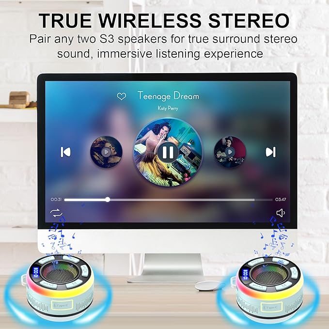 Shower Bluetooth Speaker IPX7 Waterproof, Portable Bluetooth Speakers - Image 4