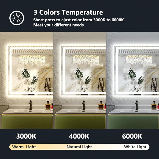 YEELAIT 66x36 Inch LED Bathroom Mirror - Image 4