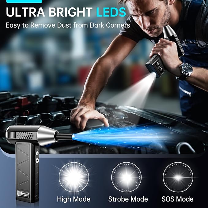 YUHUO Compressed Air Duster, 380000RPM Electric Air Duster - Image 3