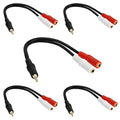 Cmple - 5 Pack 3.5mm Audio Stereo Y Splitter Extension Cable - 2 Ports 3.5mm by Cmple