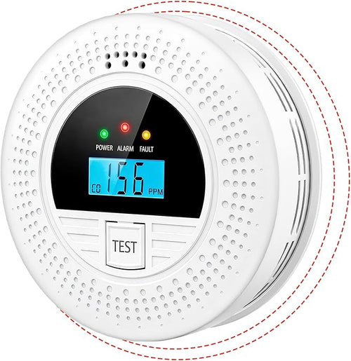 1-Pack Interconnected Smoke and Carbon Monoxide Detector, Test Button & by WUZETIAN