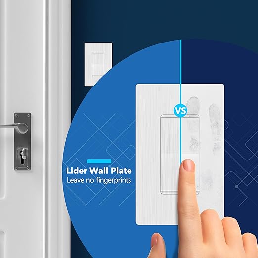 LIDER Brushed White Minimalist Design Decorator Switch - Image 5