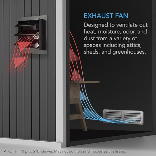 AC Infinity AIRLIFT T10, Shutter Exhaust Fan 10" - Image 2