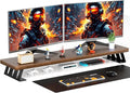 NestNeat Dual Monitor Stand Riser, 39 Inch Large Wood Monitor Stands by NestNeatHome