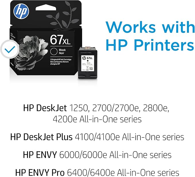 HP 67XL Black High-Yield Ink Cartridge | Works - Image 3