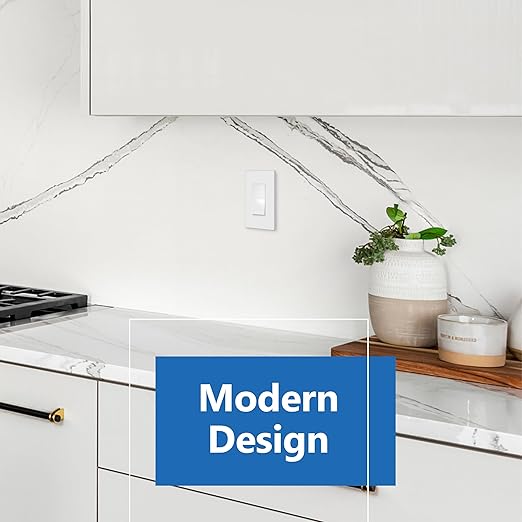 LIDER White Minimalist Decorator Switch, Frameless Light Switch, On/Off Rocker - Image 7