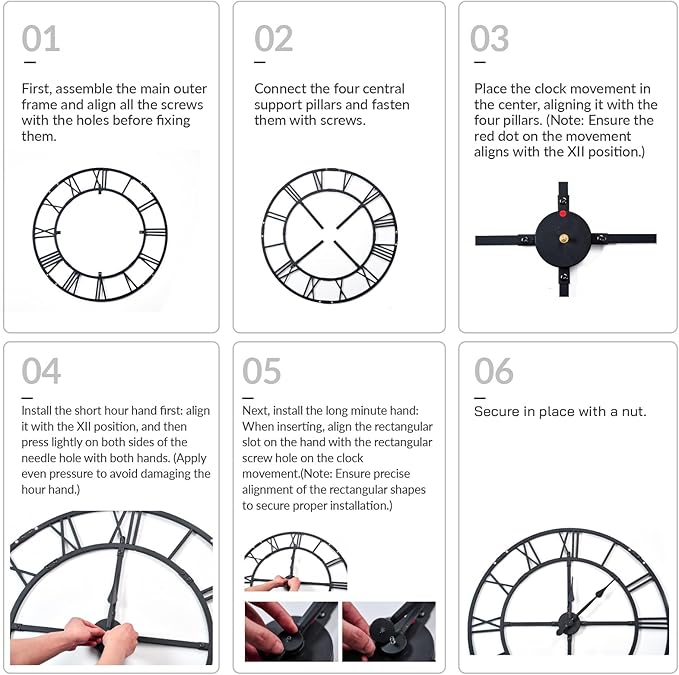 Ohweog Large Wall Clock for Living Room Decor – 40 Inch Silent Non-Ticking - Image 5
