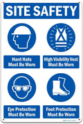 Brimar - 12" x 18" - Site Safety Mandatory PPE Sign - .063″ White Rust-Free by BrimarIndustries