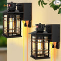 Porch Lights with GFCI Outlet, 3 Modes Oil-Rubbed Bronze Exterior Light by Kondras