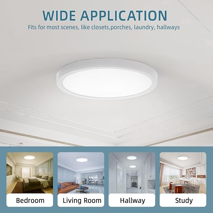 TOPELER 9 Inch LED Flush Mount Ceiling Light, 24W 2000Lm, 5 Color Temperature - Image 8