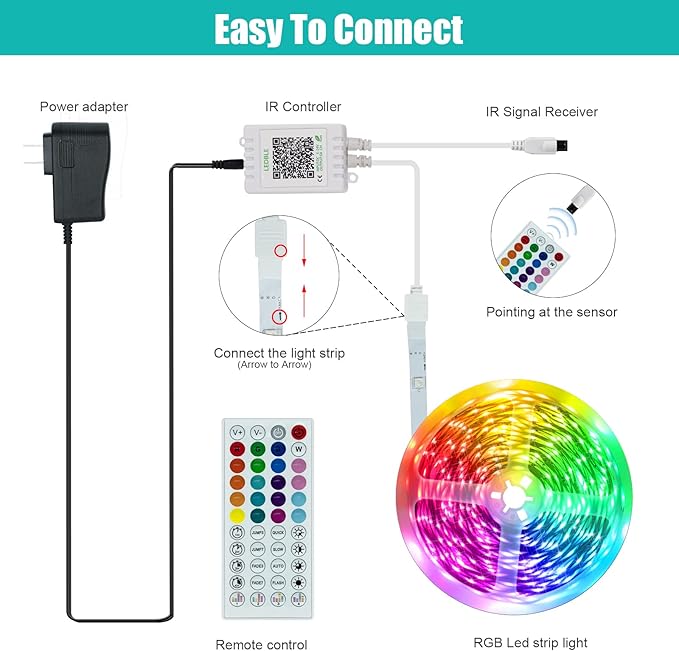 KEELIXIN LED Lights Music Sync RGB LED Strip Lights - Image 8