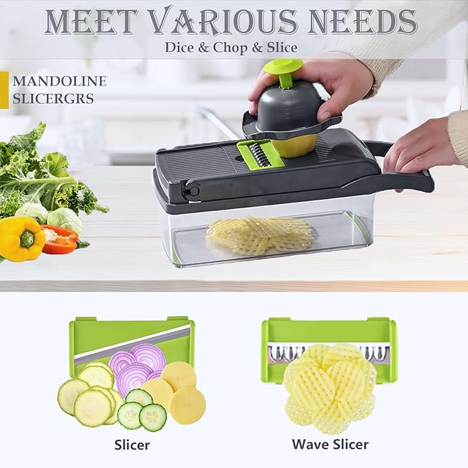 Dewpeton Pro-Series 20-in-1 Mandoline Slicer & Spiralizer, Veggie Chopper - Image 4