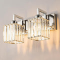 FDPBY Modern Bathroom Vanity Light 2-Lights Chrome Crystal Wall Lamp Bathroom by FDPBY