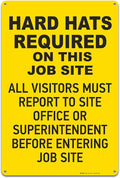 Brimar - 12" x 18" - Hard Hats Required on Job Site Sign - .063″ White by BrimarIndustries
