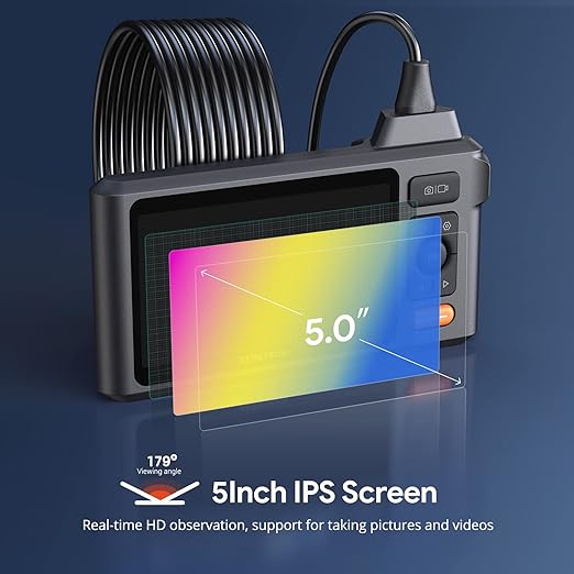 DEPSTECH Industrial Borescope Tool & 5" IPS Screen, 1080P Dual Lens Endoscope - Image 2