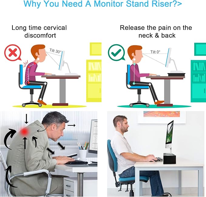 Marbrasse Monitor Stand Riser, 2 Pack 16.5 Inch 2 Tier Computer Monitor Stand - Image 7