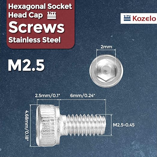 Kozelo 100pcs Socket Head Cap Screws - Image 2