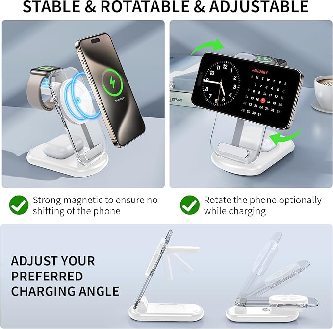 RYND 2026 Travel Wireless Mag-Safe Fast Charging Station, Magnetic 3 in 1 - Image 5