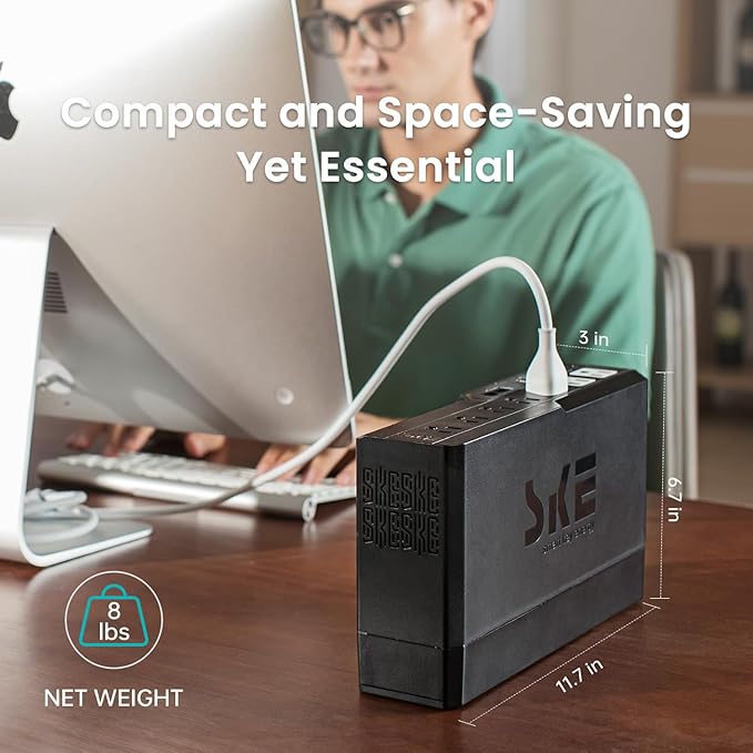 SKE Compact Size 625VA/360W UPS Battery Backup & Surge Protector - Image 3