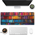Eflxamz Large Gaming Mouse Pad for Desk, Bookshelves Full of Books Desk Mat by Eflxamz