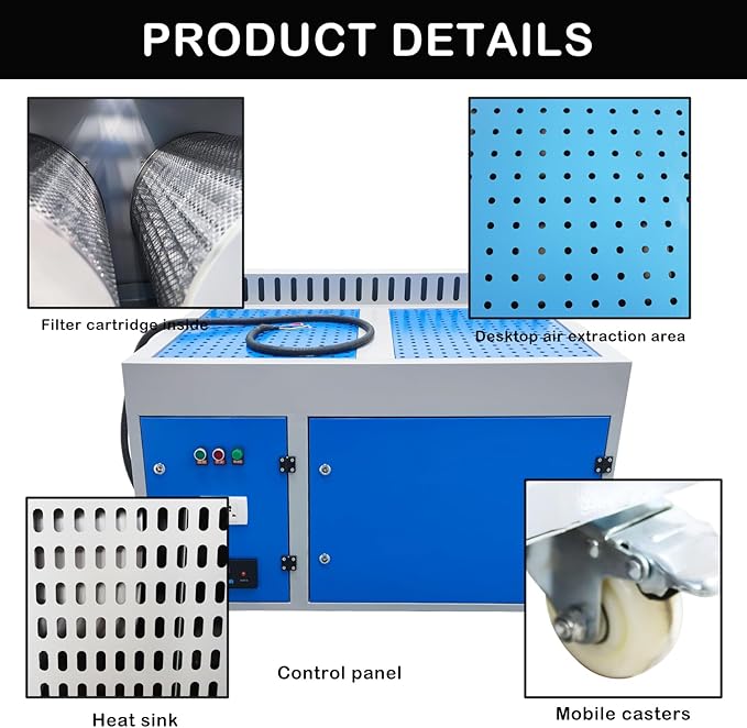 HayWHNKN Metal Working Downdraft Table Dust Collector Vacuum Welding - Image 5