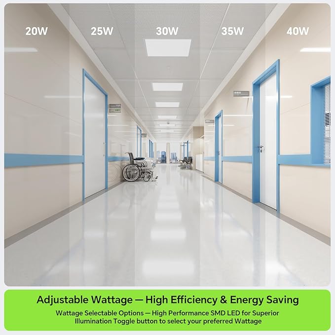 2x2 LED Light Flat Panel, 40/35/30/25/20W, 5 Color Temps 2.7K/3K/3.5K/4K/5K - Image 4