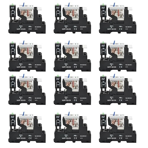 12 Pcs 12Amp Power Relay Switch UL Listed 24V DC Relay Coil, 5 Pin SPDT 1NO 1NC by ZJWZJH