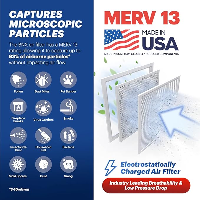 BNX TruFilter 16x25x1 Air Filter MERV 13 - Image 3