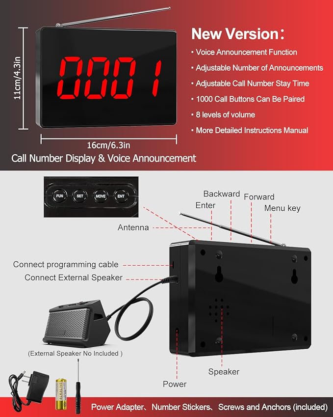 CallToU Wireless Caregiver Pager Nurse Calling System 1000+ft Call Bell Patients - Image 7