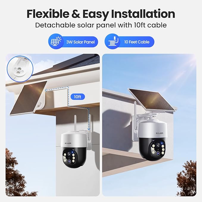 SOLIOM- True 8MP HD Security Cameras Outdoor Wireless, Add-On Camera, Solar - Image 9