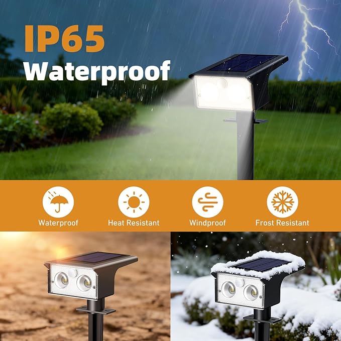btfarm Solar Spot Lights Outdoor Waterproof, 3 Modes Motion Sensor Lights - Image 4