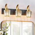 FDPBY Modern Bathroom Vanity Light, 3-Light Black Gold Wall Sconce by FDPBY